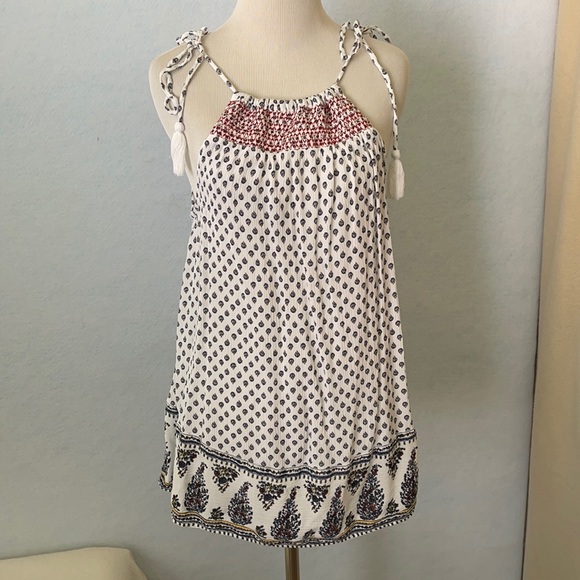 Old Navy Tops - Old Navy Floral Tie Shoulder Strap Ruched TankTop